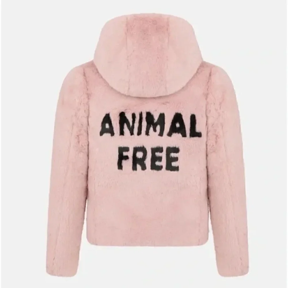 NWT Save The Duck Girls' Size 12 Chloe Reversible Quilted & Faux Fur Jacket Pink